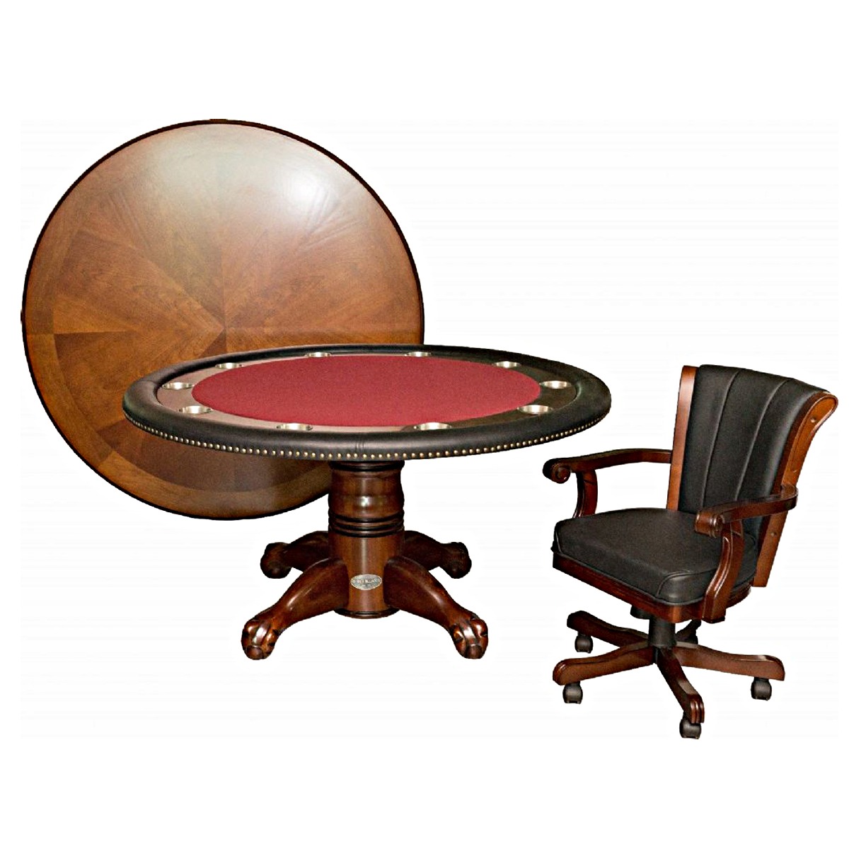 Poker Table with Dining Top 60″ Antique Walnut Elite Home Gamerooms