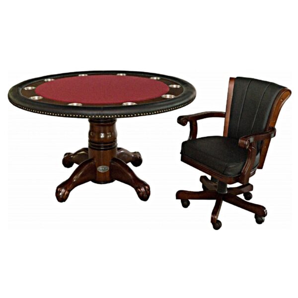 Poker Table with Dining Top 60″ Antique Walnut Elite Home Gamerooms